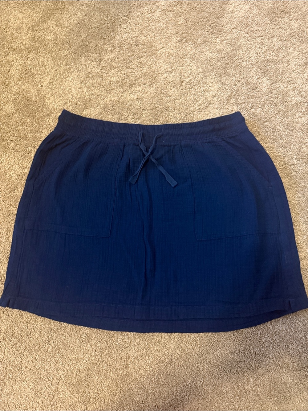 L.L. Bean - Navy Drawstring skirt- Gauze. Size large